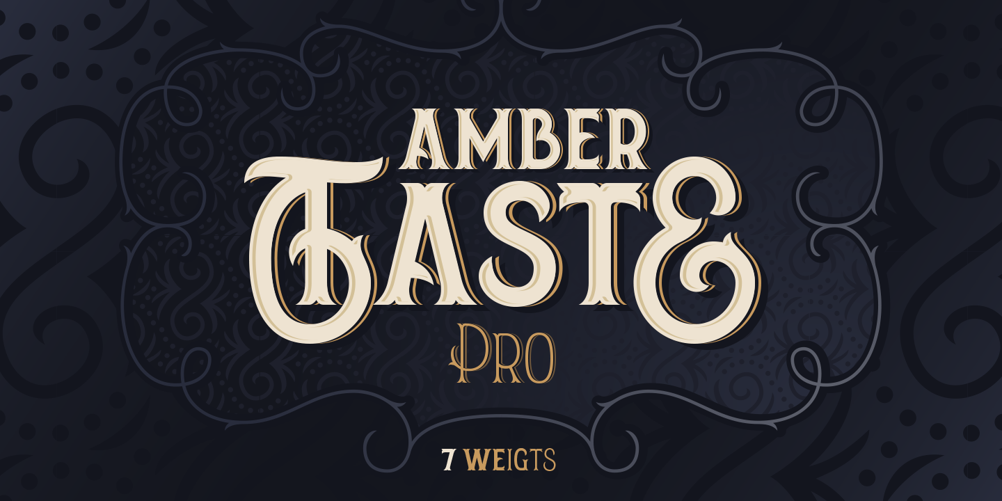 Beispiel einer Amber Taste Pro Thin-Schriftart